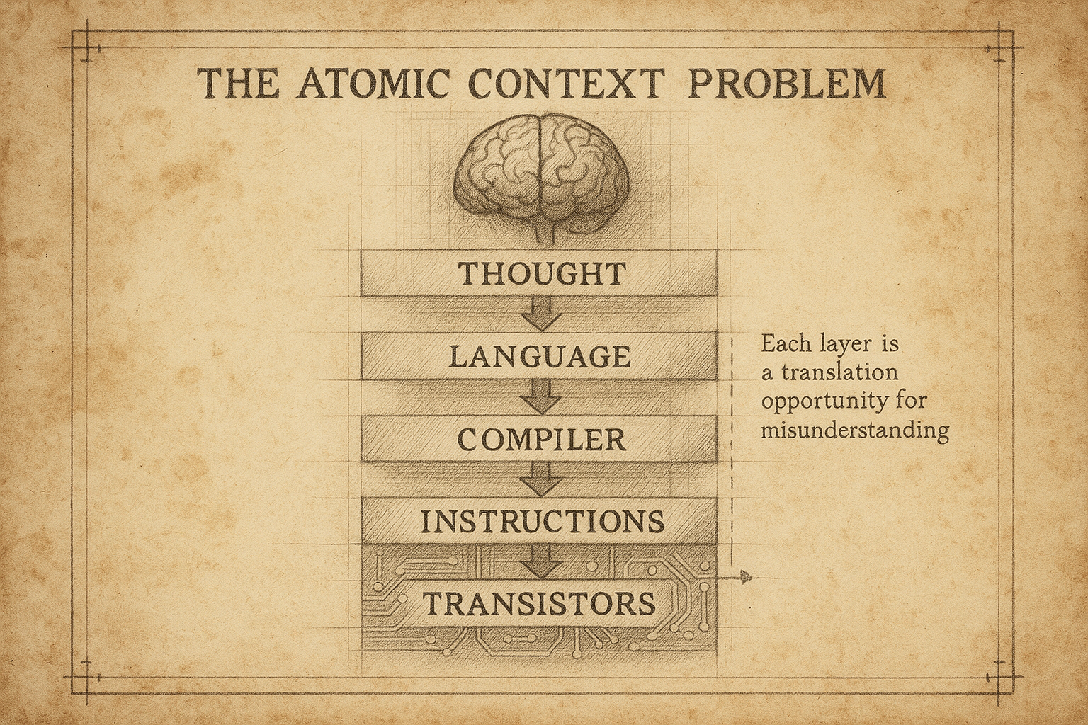 The Atomic Context Problem: From Thoughts to Transistors
